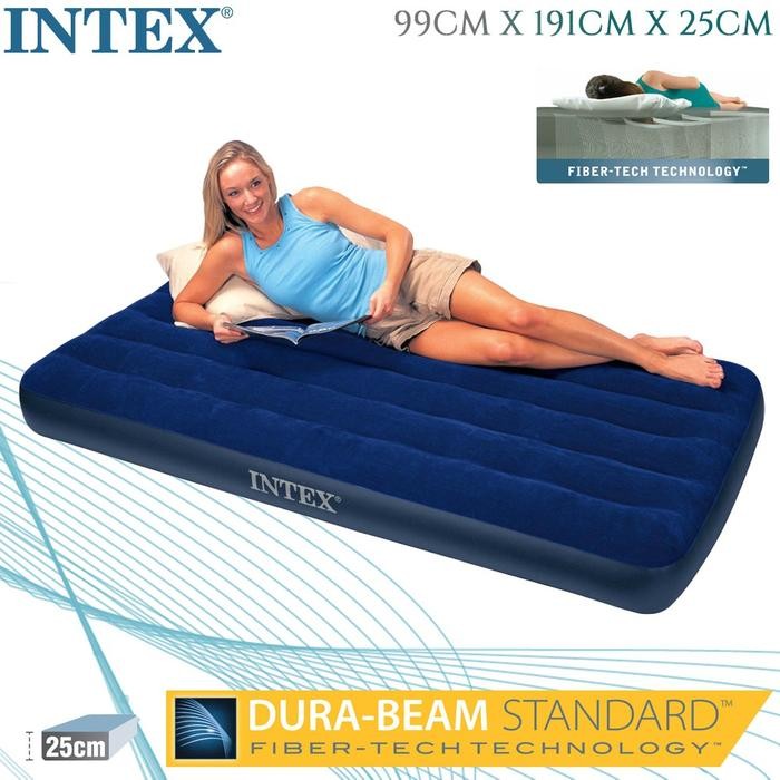 PREMIUM INTEX 64757 Kasur Angin Durabeam Twin Blue