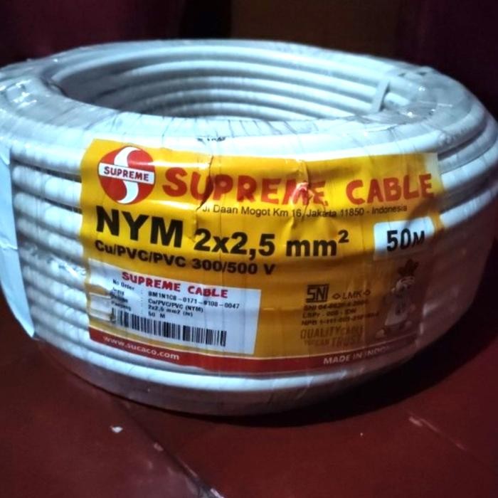 KABEL NYM 2X2.5 MM SUPREME / KABEL SUPREME NYM 2X2,5MM PUTIH