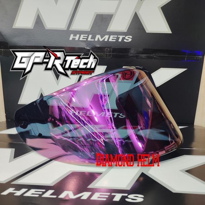 Kaca Helm Flat Visor Nhk Gp R Te Rhd Lens Amarant Pink Ori Nhk
