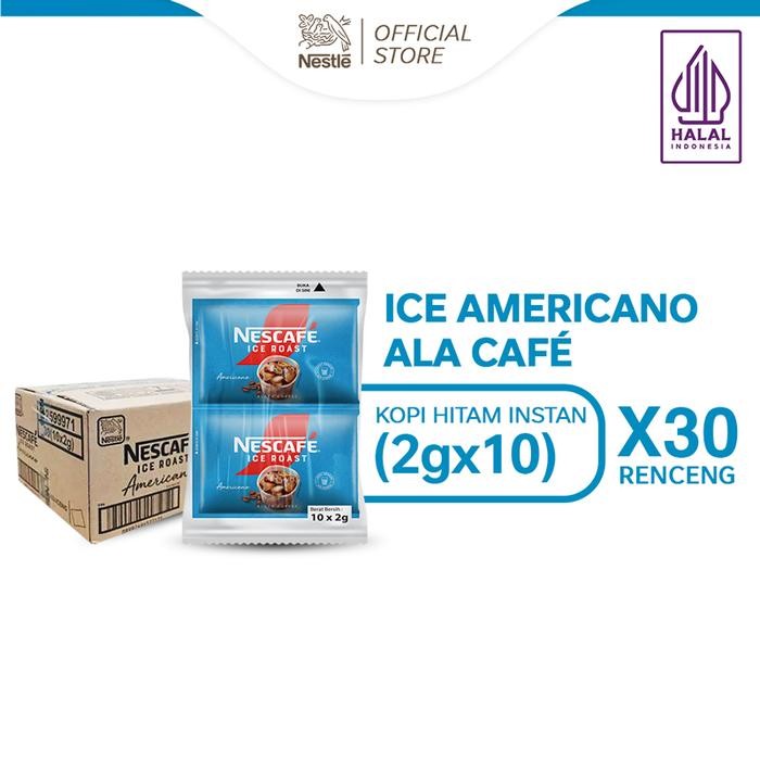 

Tersedia Nestle Nescafe Ice Roast Americano 10x2g x30 Sachet - Kopi Hitam Instan