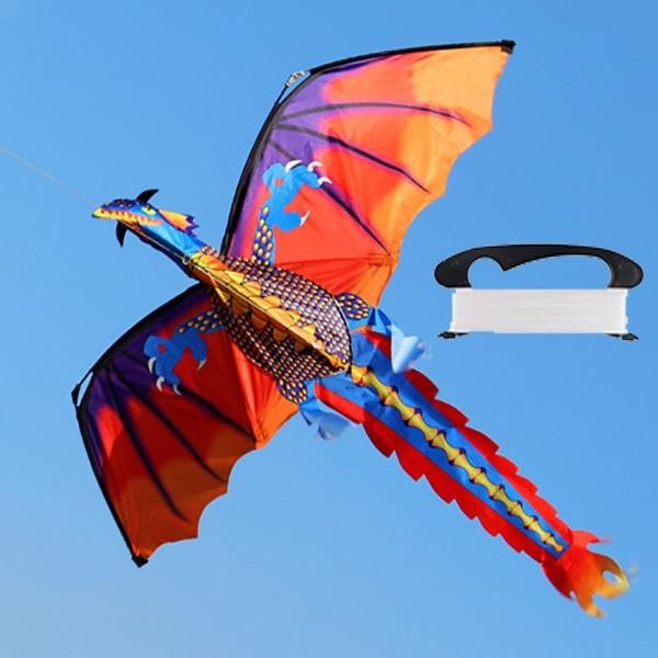 (Good) Cantik Layangan Nilon 3D Besar Layangan Flying Dragon Dengan Garis