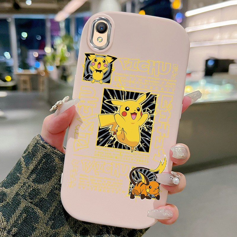 Casing Hp Untuk OPPO A37 A37F Case Casing HP Softcase Silikon Desain Kartun Kuning Ekor Petir Karakt