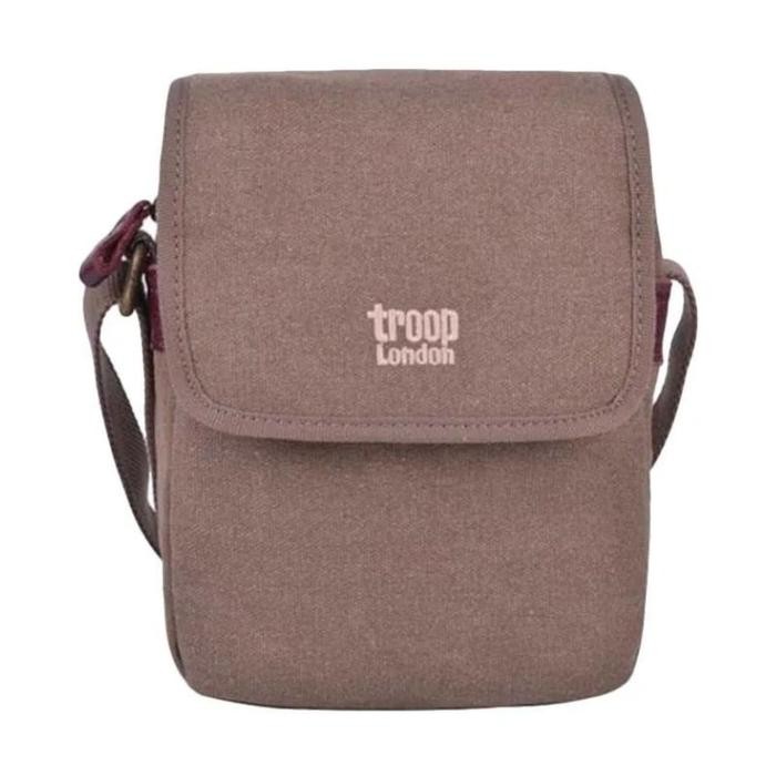 Troop London Canvas Shoulder Bag Brown Authentic