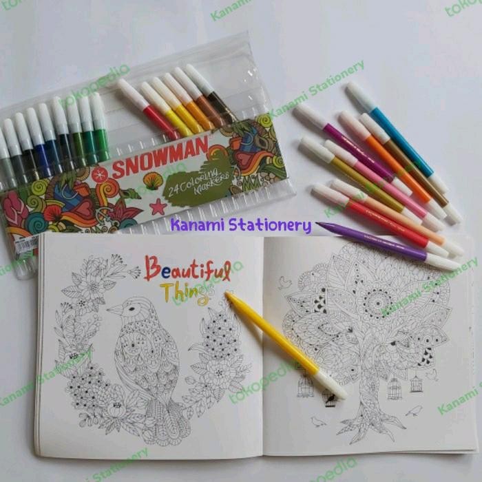 

Khusus Grab! Kanami Spidol Warna Kecil Coloring Markers Set 12Warna, 24Warna Snowman.