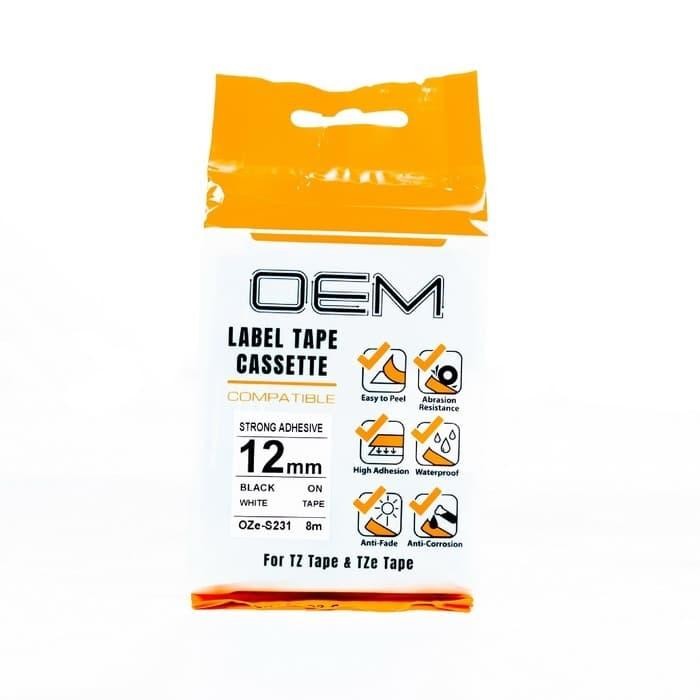 

Catridge Pita Tinta Label Printer Brother 12Mm Black On White Oze-S231