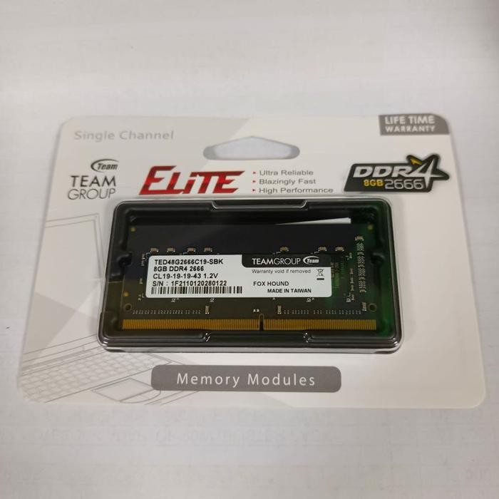RAM TEAM ELITE SODIMM 8GB DDR4 PC21300 - RAM LAPTOP 8GB DDR4 2666MHZ