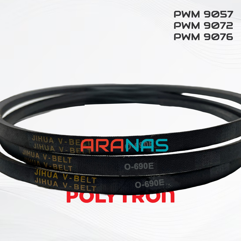 V-BELT VanBelt O-690E PWM9057 PWM9072 PWM9076 FANBELT M28 Tali Gear Box Mesin Cuci 2 Tabung Polytron