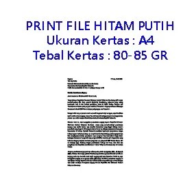 

Print Hitam Putih A4 kertas Paper one 80-85 gr Harga perlembar