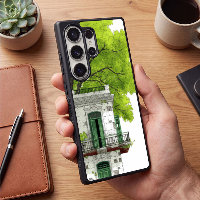 Case Casing Samsung Galaxy S26 S25 S24 S23 S22 S21 S20 Note 20 10 Ultra Edge Plus FE Green Balcony S