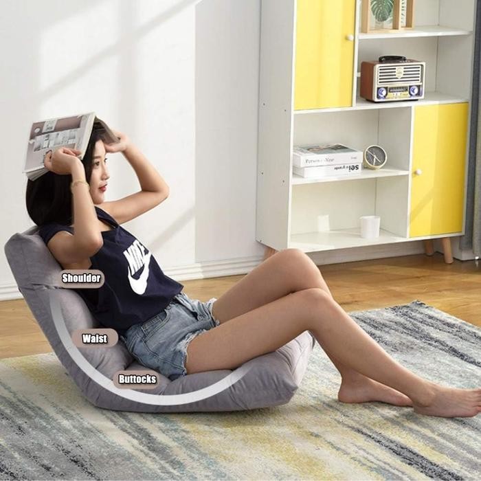 PREMIUM Kursi Lipat Santai Lesehan Sandaran Sofa + Bantal - Bean Bag Kursi Sofa Malas Dengan Bantal