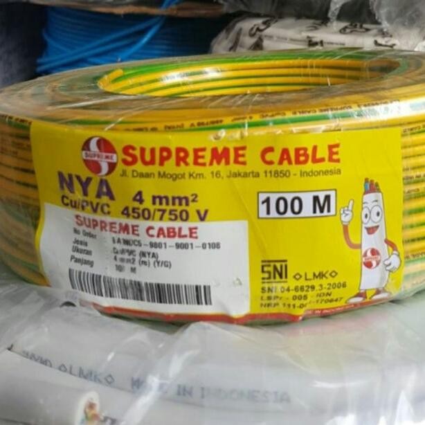 KABEL LISTRIK NYA / KAWAT 4MM 1X4 MM SUPREME @100METER