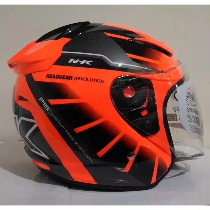 Nhk Helm R1 Motif Ocium Orange Fluorent Silver