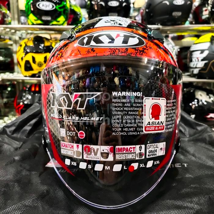 Helm Kyt Flat R Motif 5 Black Red / Helm Half F Kyt