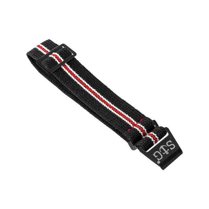 Tali Jam Tangan Strap Guy MN-BLK-WHT-RED-21B Black Nylon Dual Tone St