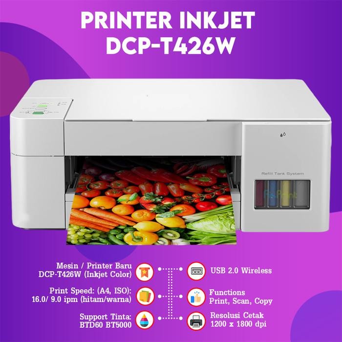 Printer Brother DCP-T310 DCP T310 Print Scan Copy Tinta BTD60BK BT5000