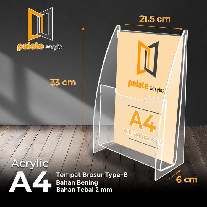 

Akrilik / Rak Brosur / Tempat Brosur Akrilik Fancy - A4 - 2Mm