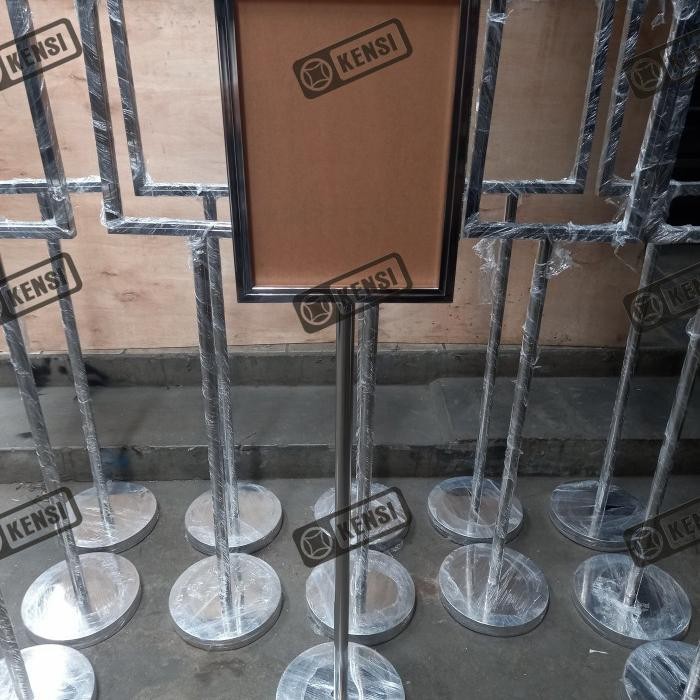 

Bisa E-Faktur! Sign Stand Stainless Signage Standing Sign Frame Display A3 Stainless Desk Acrylic