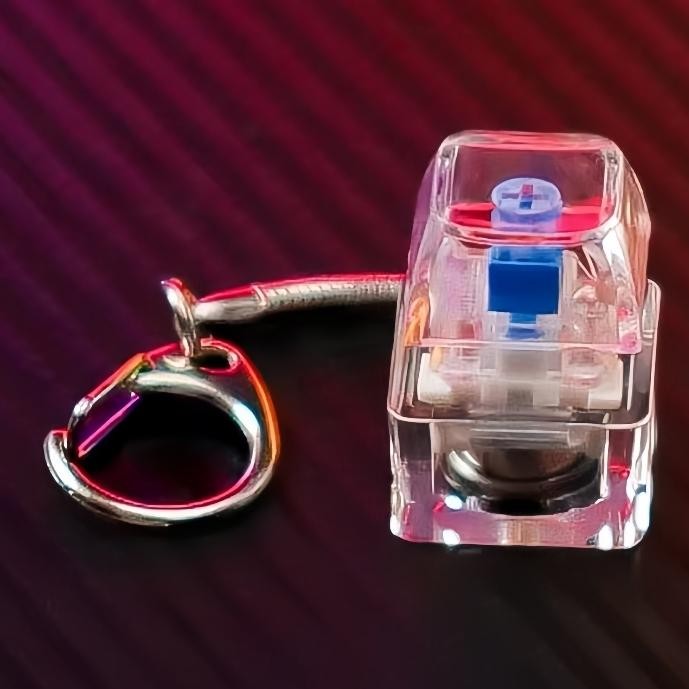 Gantungan kunci ASMR fidget lampu Led RGB Alat relaksasi efektif mechanical switch keychain keycap