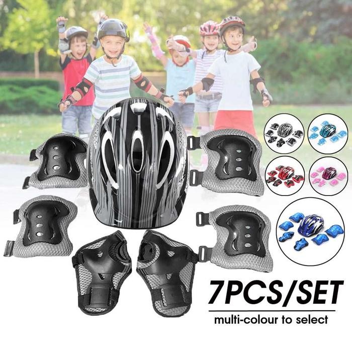 Polygon Exotic - Paket Helm Deker Pelindung Anak 7In1 Protective Gear Naik Sepeda Scooter Skateboard