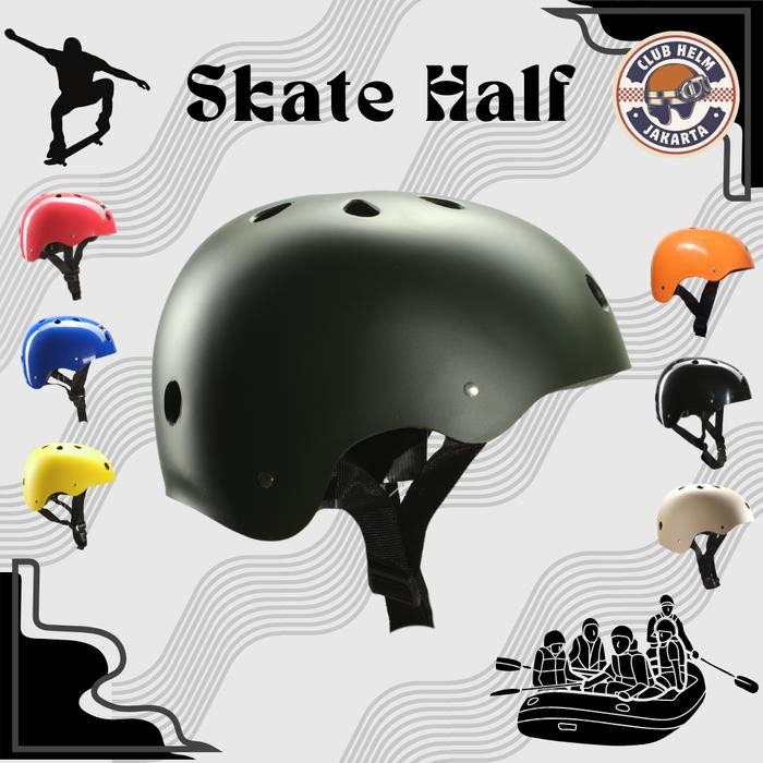 Polygon Exotic - Helm Sepeda Arung Jeram Out Bound Flying Fox Skate Board Hitam Doff