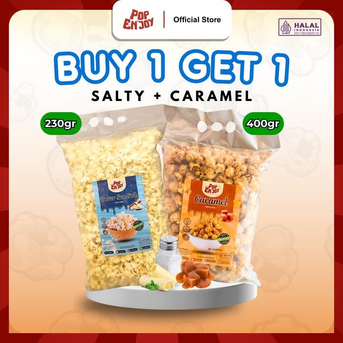 

[BUY 1 GET 1] POPCORN CARAMEL + ASIN - PopENjoy / Makanan Manis Crispy Camilan Popcorn Snack Jagung