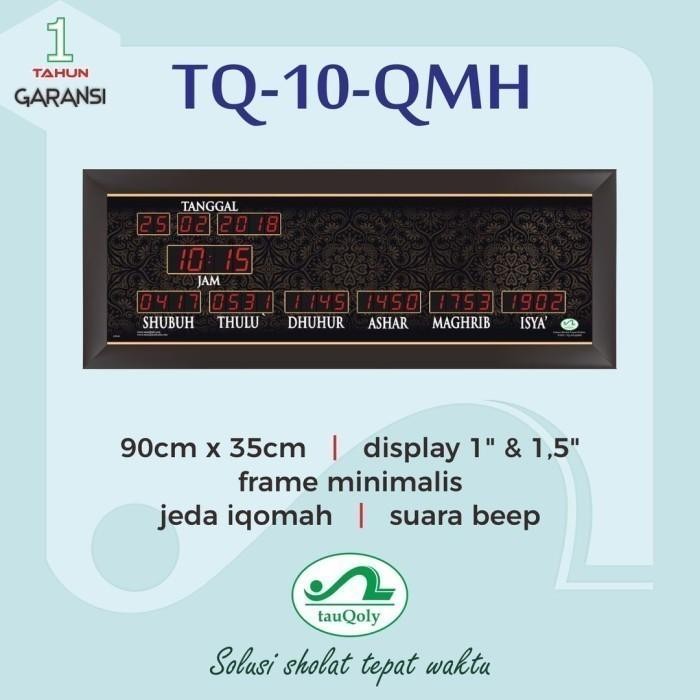 Jam Digital Masjid Tauqoly Frame Minimalis Jeda Iqomah 1 Inchi TQ10QMH