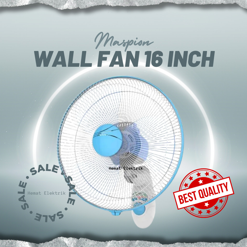 Kipas Angin Dinding Maspion 16 Inch Dinamo Asli Tembaga Wall Fan Garansi MWF-41K