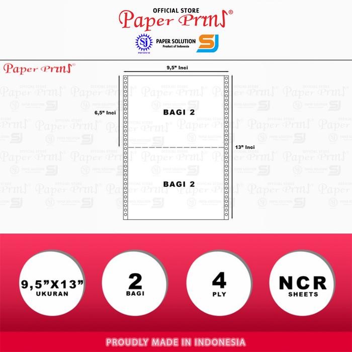 

Paperpryns Kertas Continuous Form 4Ply Ncr Folio 9,5" X 13"/2 (Bagi 2)
