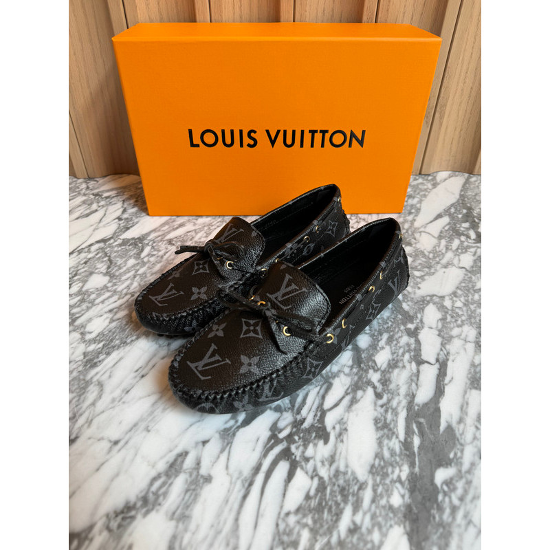 L* Loafer Black Mono Leather Wanita VVIP Quality Import Branded