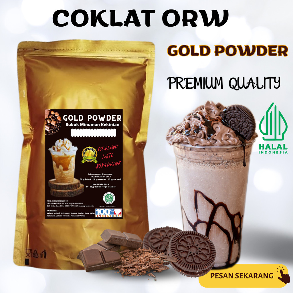 

RASA COKLAT ORW 1 Kg GOLD PREMIUM POWDER DRINK BUBUK MINUMAN INSTAN SERBUK MINUMAN STICKY MILK