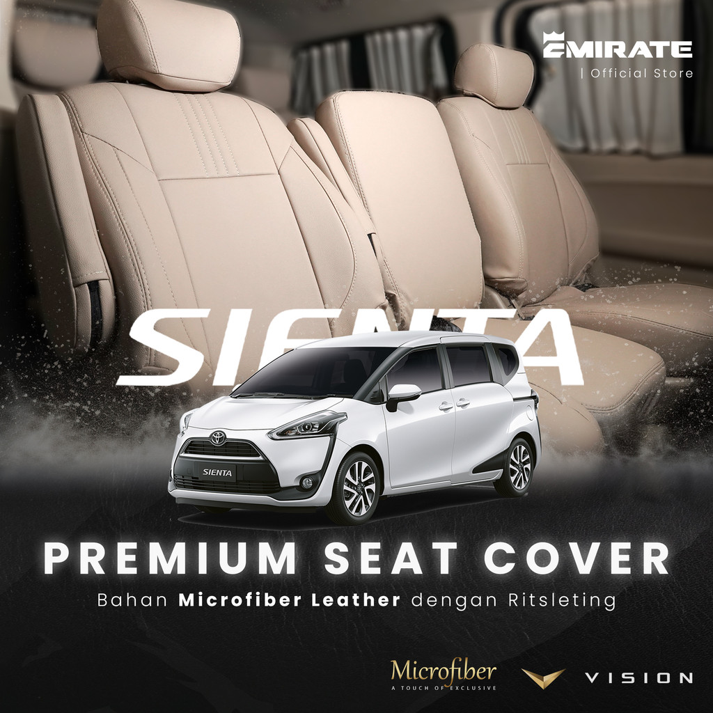 Sarung Jok Mobil Toyota Sienta Semi Kulit / Cover Jok Mobil Toyota Sienta Tahan Air dan Debu Bahan M