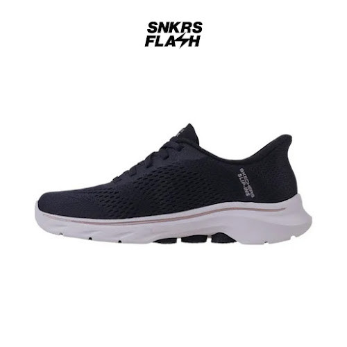 SKECHERS Go Walk 7 Black White Sepatu Casual Wanita - 125253BKRG - Size 37.5
