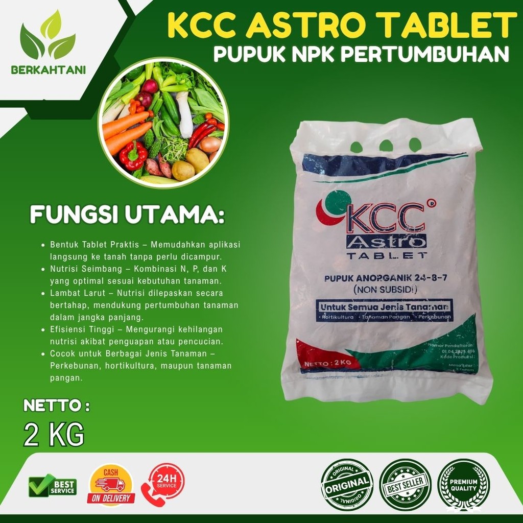 Pupuk NPK Pertumbuhan Pupuk KCC Astro 2 Kg NPK Tablet