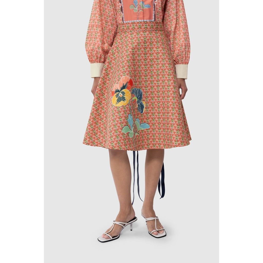 Calla The Label - Lattice Zipper Skirt - Peach