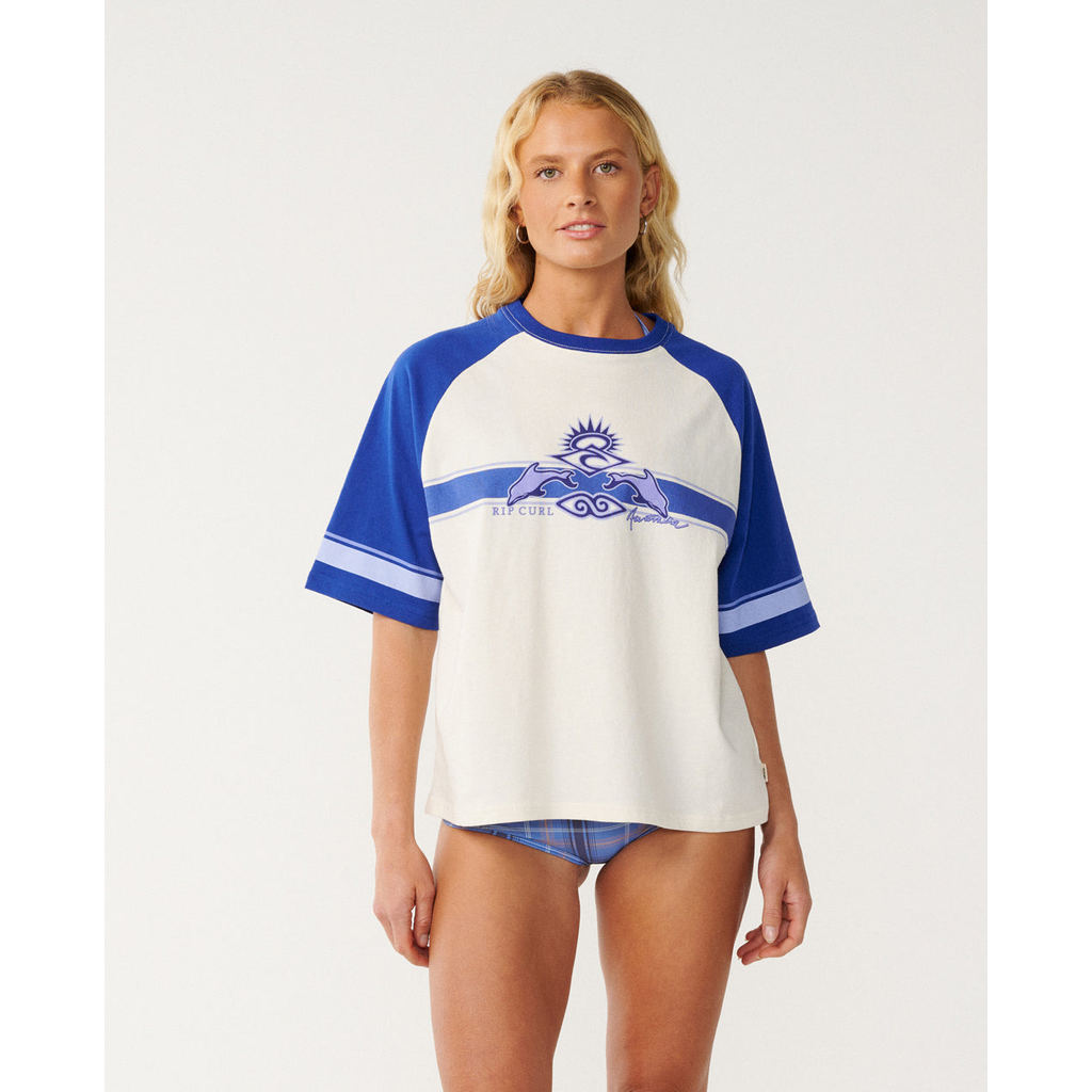 Rip Curl Women Dolphin Archive Oversized Tee - Bone