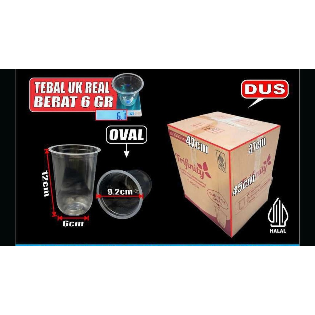 Trifinity Gelas Oz Oval 16oz | 1 DUS