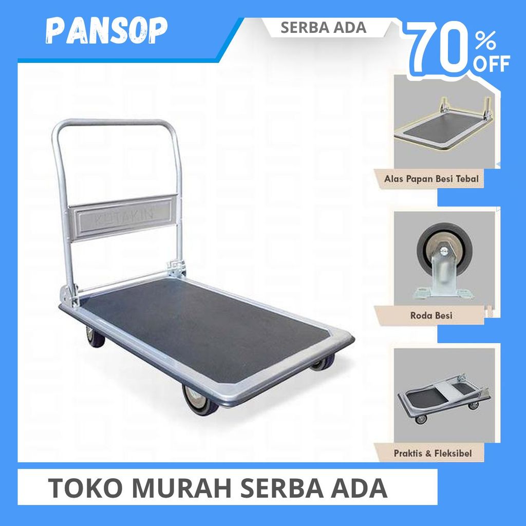 [Bisa Cod] Trolley Barang Lipat Hand Truck Gerobak Lipat Model Besi Berat 300 Kg Kokoh Multifungsi B