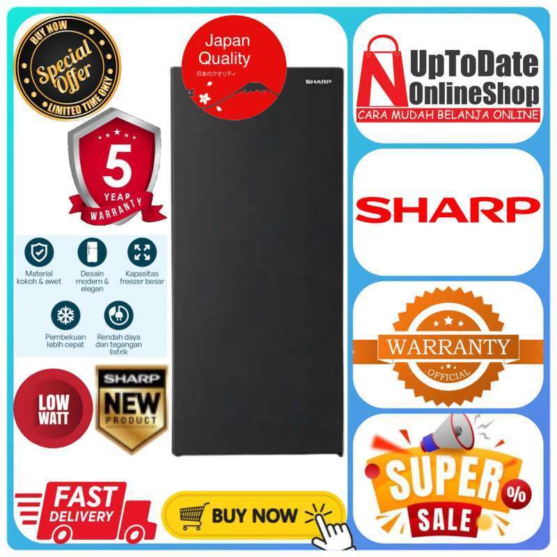 FREEZER SHARP FJM 186 AHS FJM186AHS FJ-M186AHS 6 RAK FREESER ES BATU ASI SHARP LEMARI ES FREEZER SHA