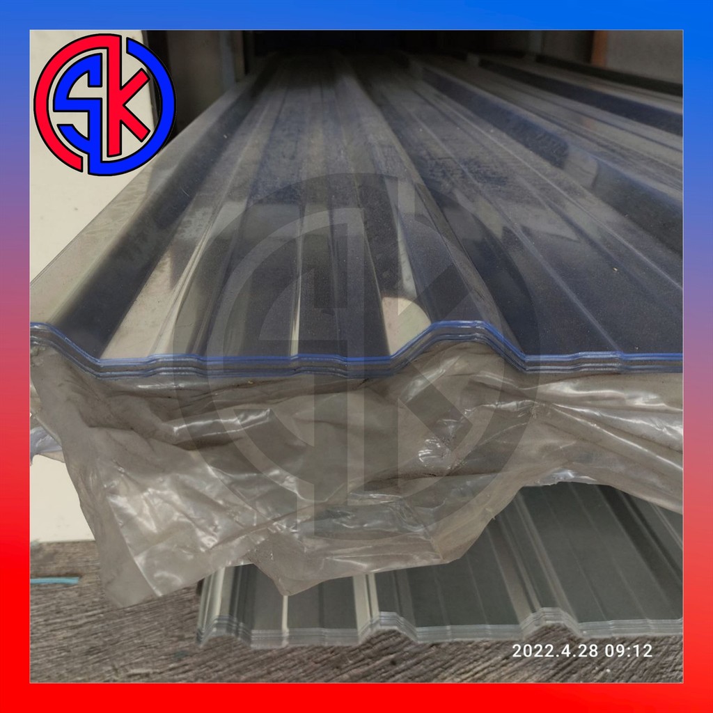 Atap Fiber Gelombang Spandek Bening lebar 80 cm / Galvalum Fiber