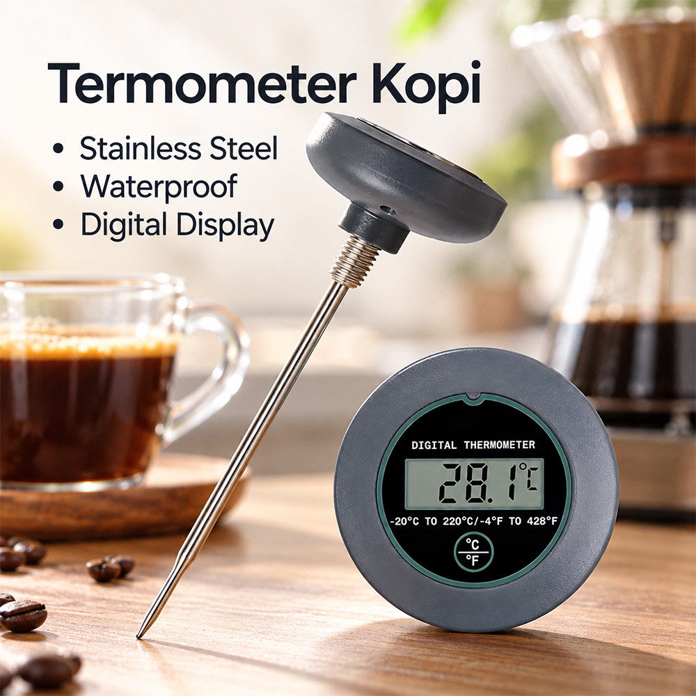 Termometer Teko Kopi Celcius Fahrenheit Stainless Single Probe - HY-2705