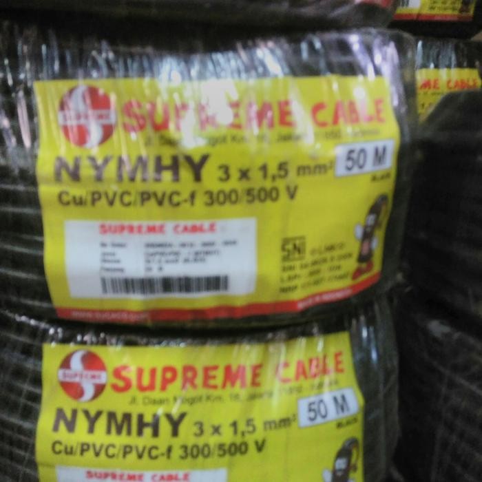 KABEL SUPREME NYMHY 3X1,5MM /KABEL SERABUT NYMHY 3X1,5MM SUPREME 50M