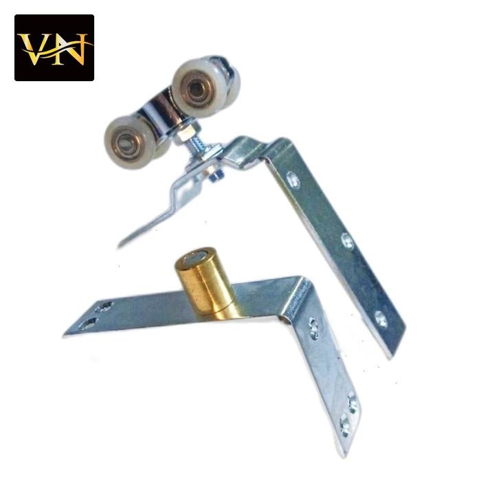 PREMIUM Roda Gantung +Slide Pivot Bawah Pintu Lipat Sliding Aluminium Venezza Lurus