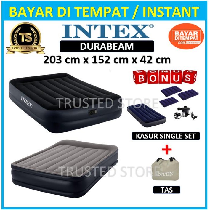 PREMIUM INTEX KASUR ANGIN - KASUR INTEX DURABEAM REST RAISED AIRBED - ORGINAL