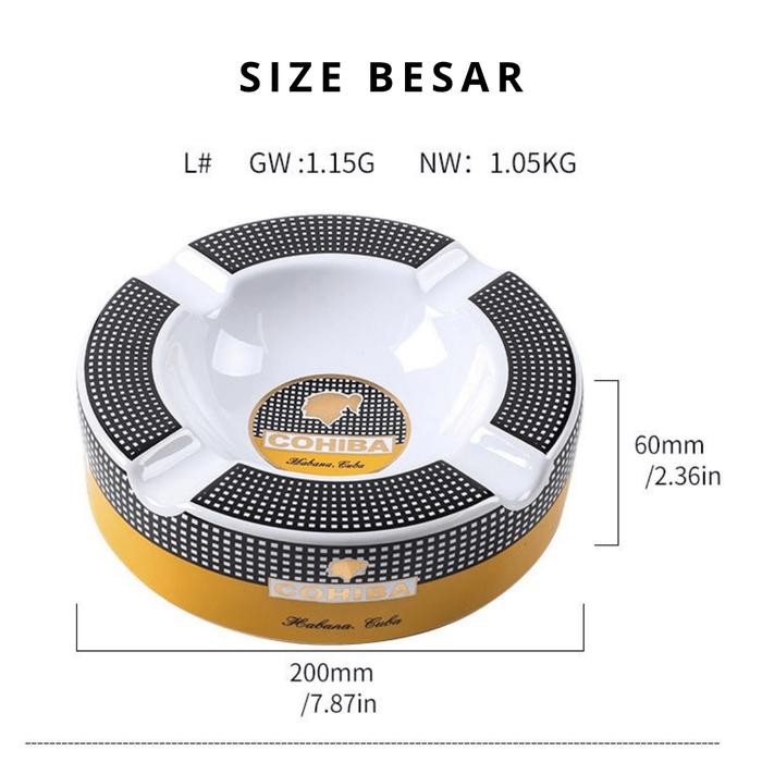ASBAK / ASHTRAY PREMIUM COHIBA ROUND MANGKOK