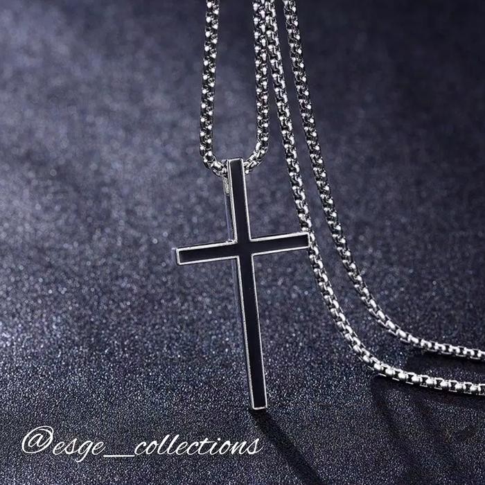 ASLI KALUNG PRIA SALIB KALUNG TITANIUM KALUNG BAJA TITANIUM KALUNG PANJANG READY STOCK