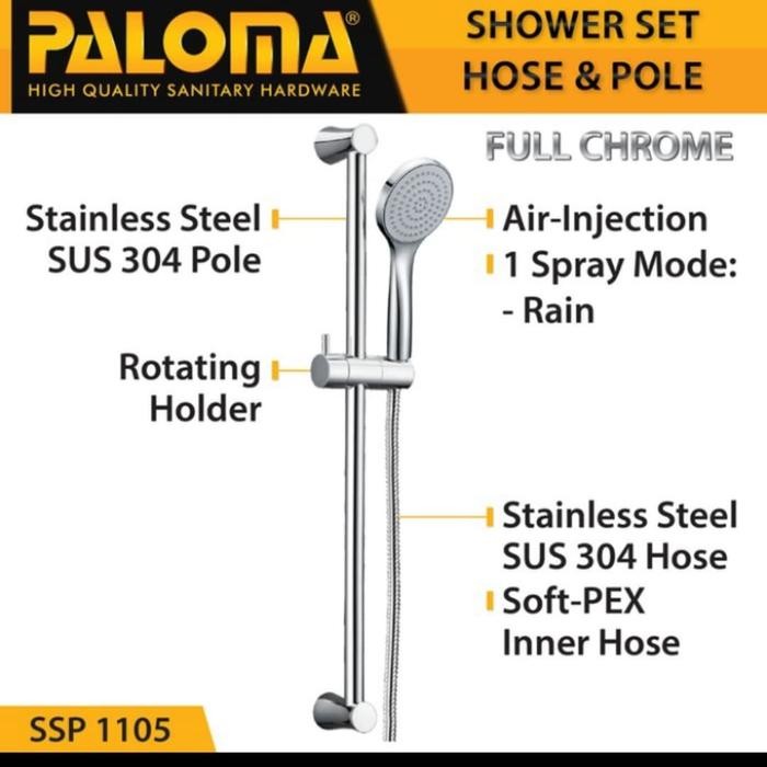 NEW PRODUK PALOMA SSP 1105 SHOWER SET TIANG, HAND SHOWER, HEAD SHOWER KAMAR MANDI NANINA38