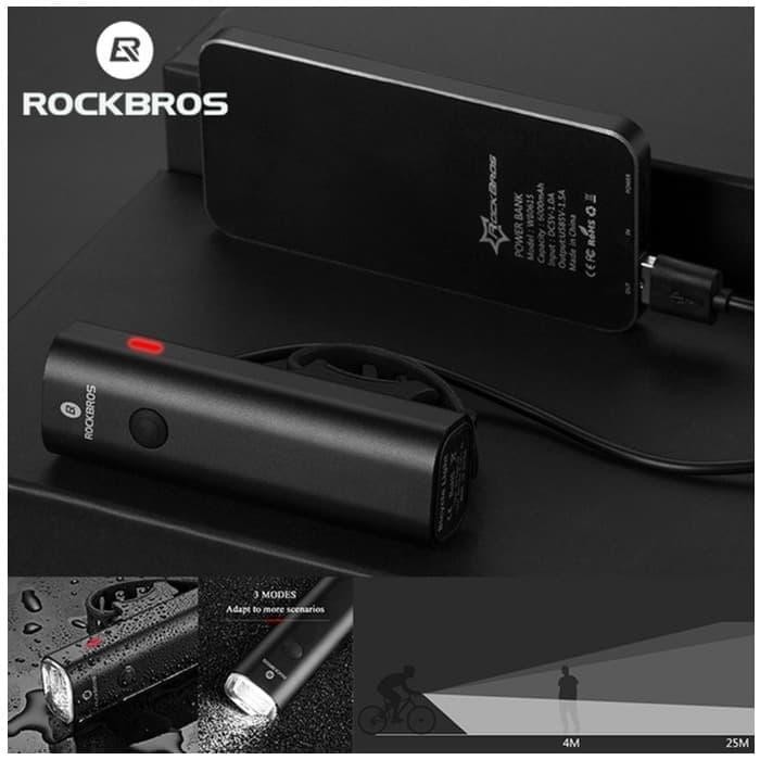 400LM LAMPU DEPAN SEPEDA ROCKBROS YQ-QD400LM ORIGINAL RECHARGEABLE