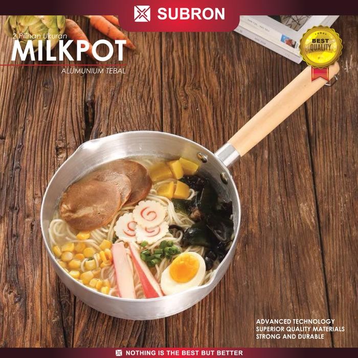 SUBRON Panci Susu Alumunium Tebal Aloy 18cm 20cm 22cm Pegangan Kayu