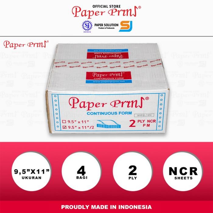 

Paperpryns Kertas Continuous Form 2Ply Ncr Dph 9,5"/2 X 11"/2 (Bagi 4)