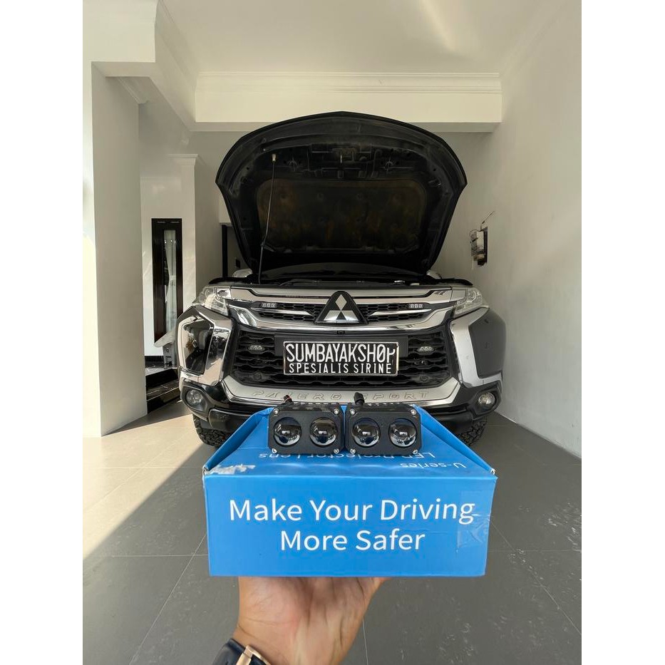 Lampu Tembak Laser Dual Mini Projie U Series 2 Warna Bisa High Beam